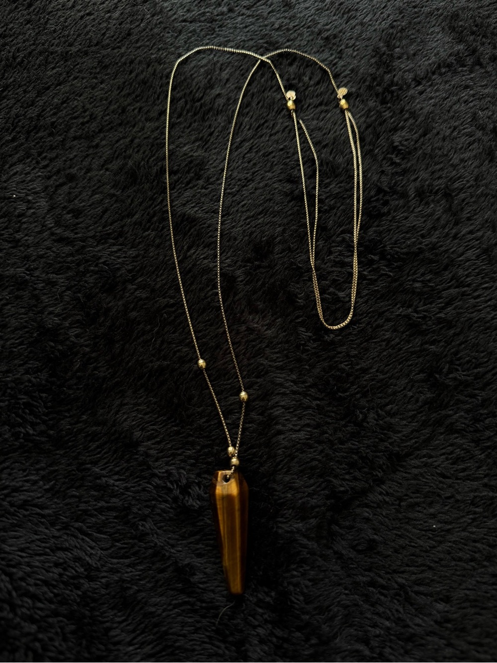 ALEX AND ANI - 925 Sterling Gold Chain Necklace with Brown Tiger Eye Pendant